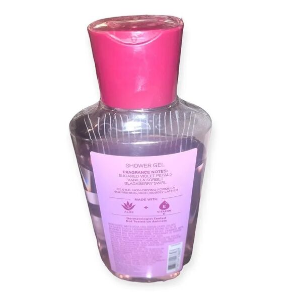 BATH & BODY WORKS SHOWER GEL BODY WASH ALOE CANDIED VIOLET SORBET 10 oz - Picture 2 of 2